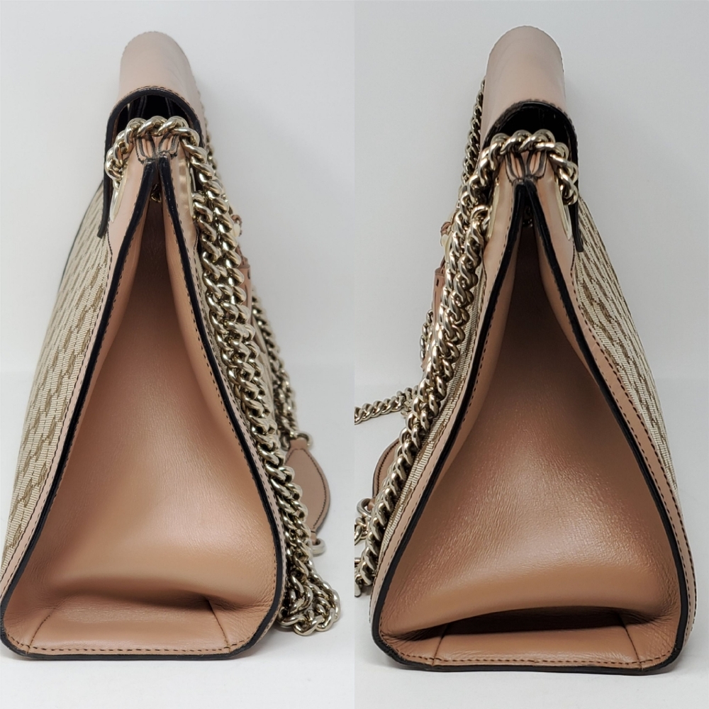 💯 Auth Gucci Chain Emily Canvas Shoulder Bag - Picture 4 of 8